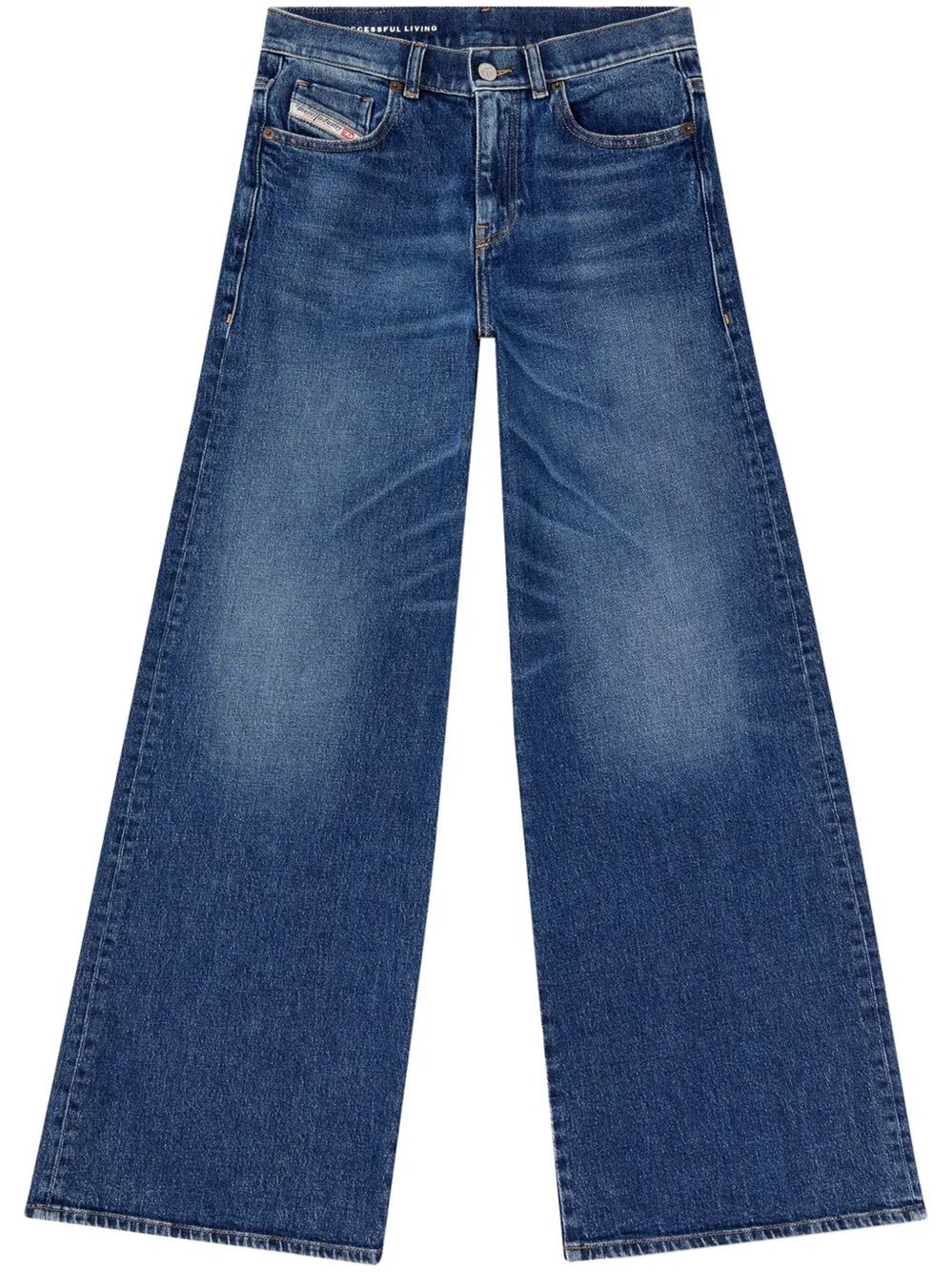 Diesel Womens 01 1996 D-sire Wide-leg Denim Jeans In Blue