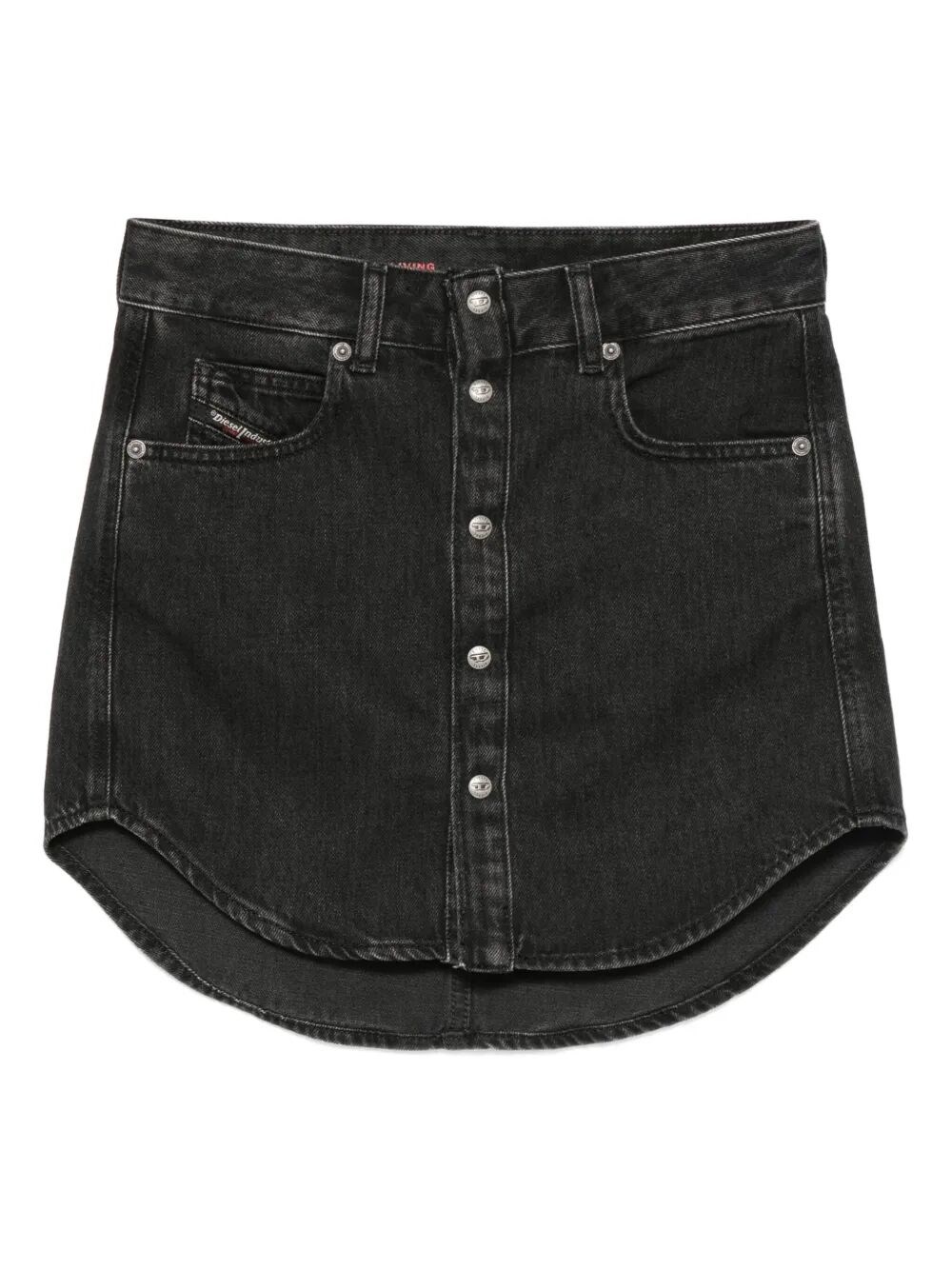 Diesel Short Skirt With Pockets And Belt Loops In Black