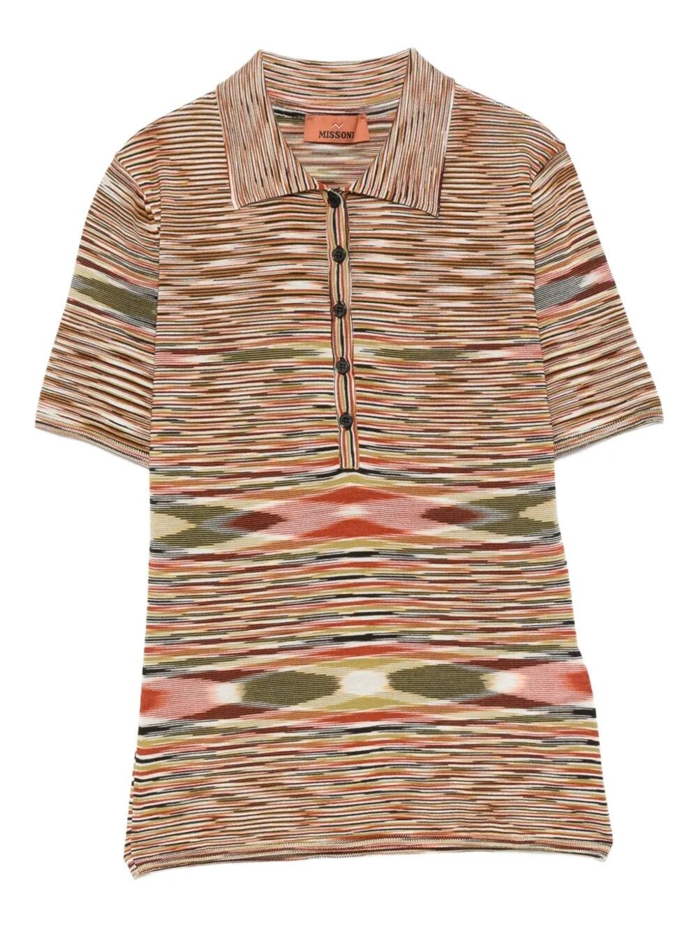 Missoni Short Sleeve Polo In Multi