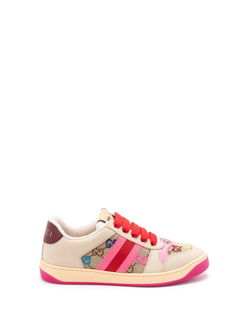Gucci Screener Trainer In Gg Fabric And Multicolour Details Women In Multi