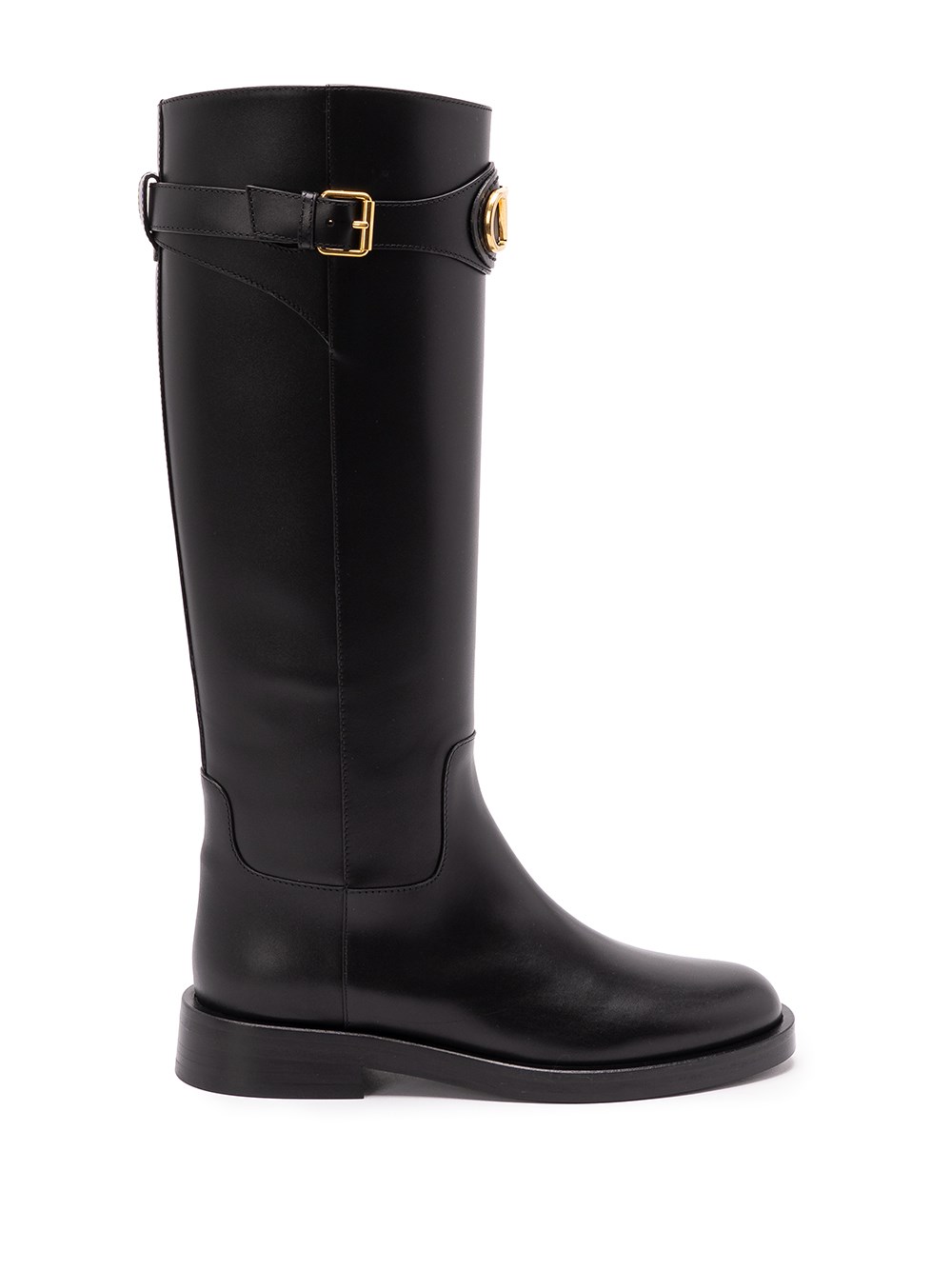 Valentino Garavani Vlogo Signature Calfskin Boot 30mm Woman Black 38.5 In Black