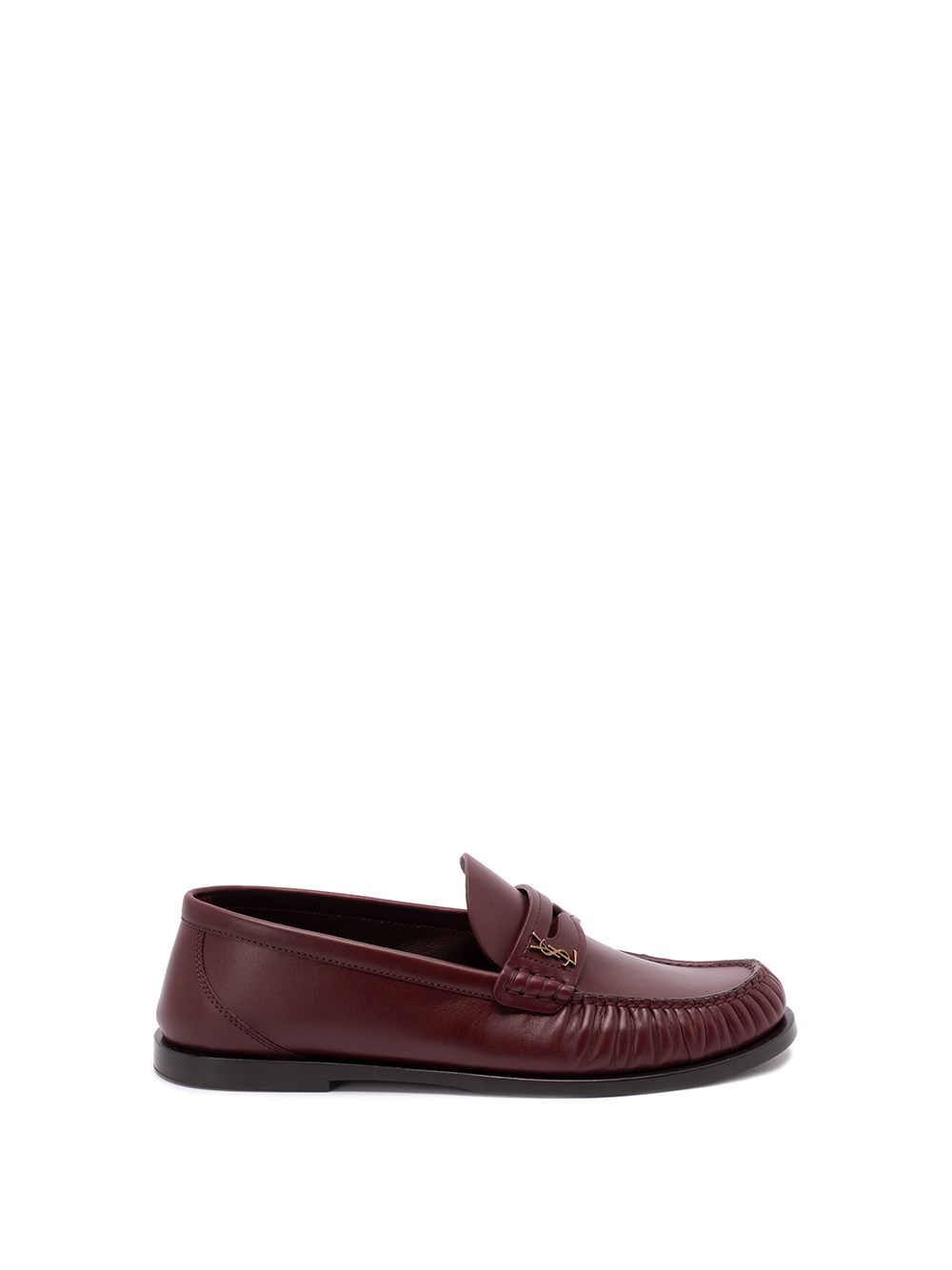 Saint Laurent Cassandre Smooth Leather Penny Loafers In Red