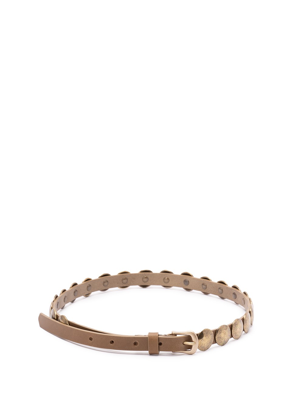 Golden Goose `trinidad` Thin Belt With Studs In Sand