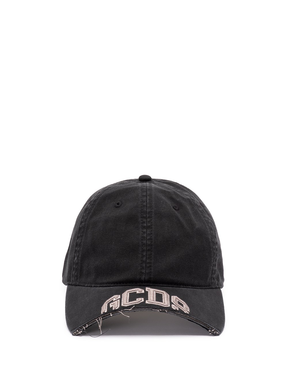 Gcds Logo-embroidered Frayed-edge Baseball Cap In Black