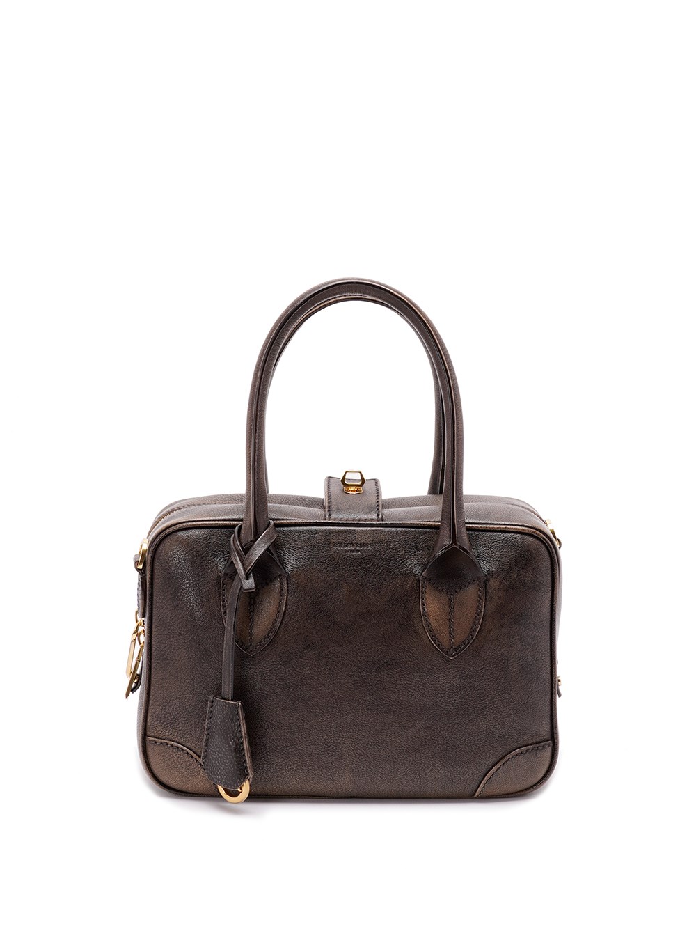 Golden Goose Luxe Leather Shoulder Bag With Top Handles In Brown