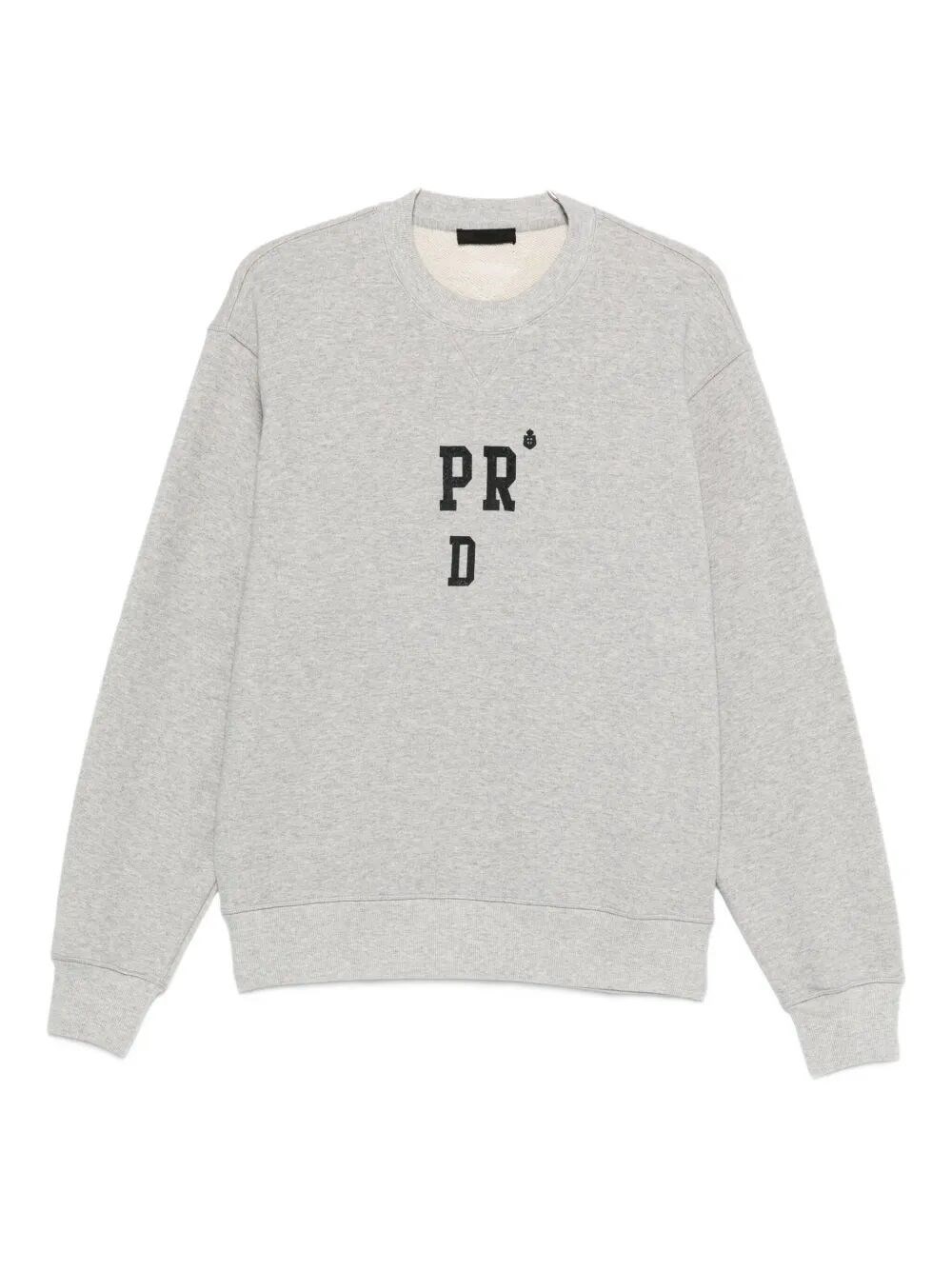 Prada Long-sleeved Sweatshirt In Gray