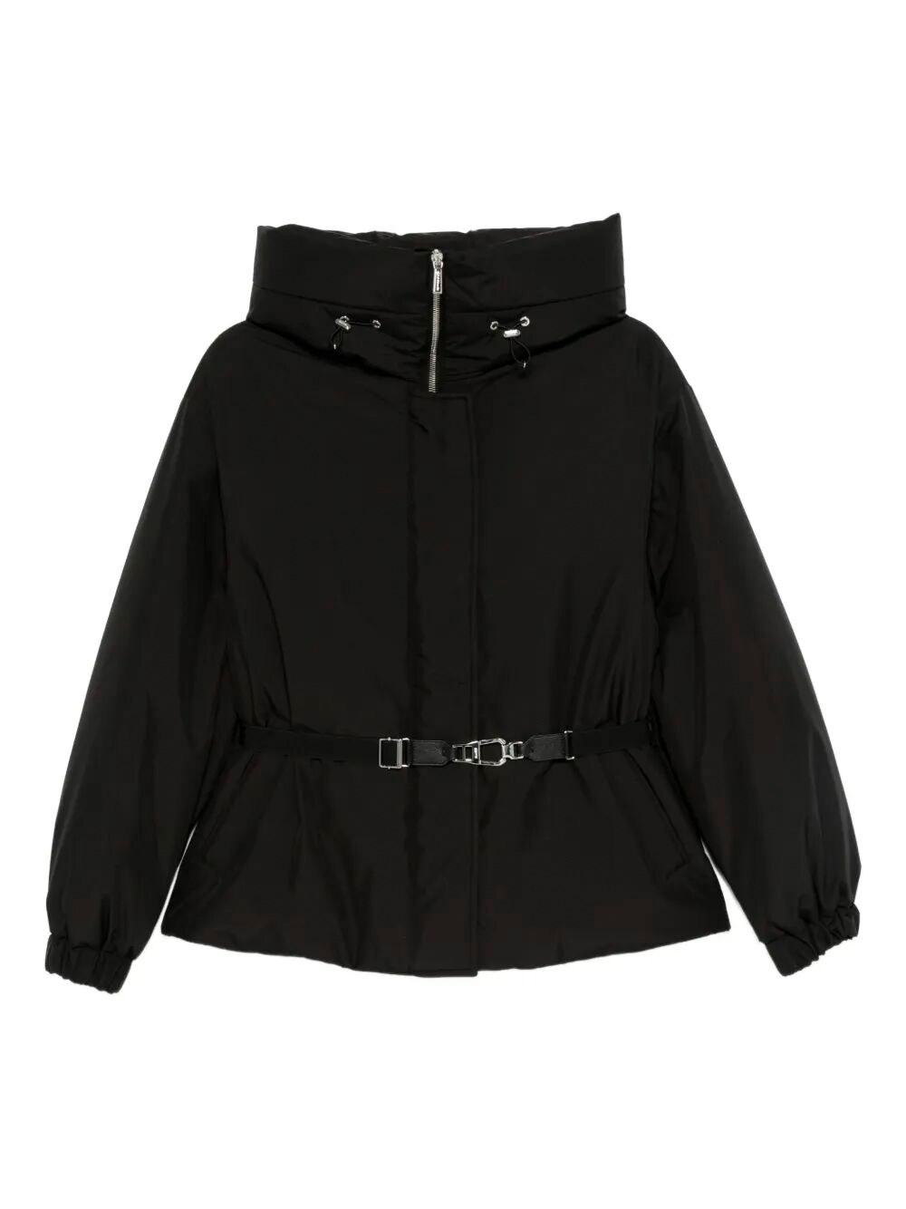 Moorer Glarea Belted High-neck Jacket In Black