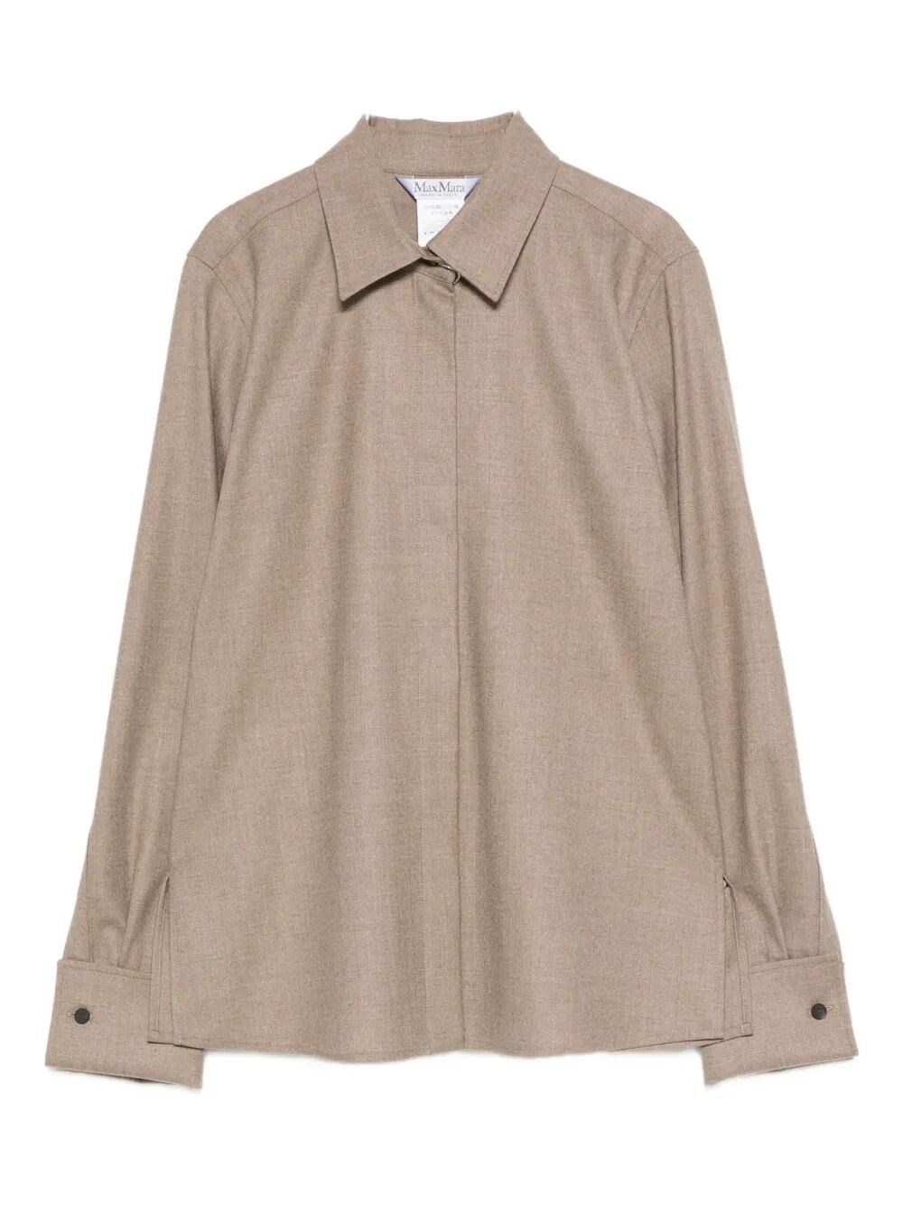 Max Mara Button-cuff Cashmere Shirt In Brown