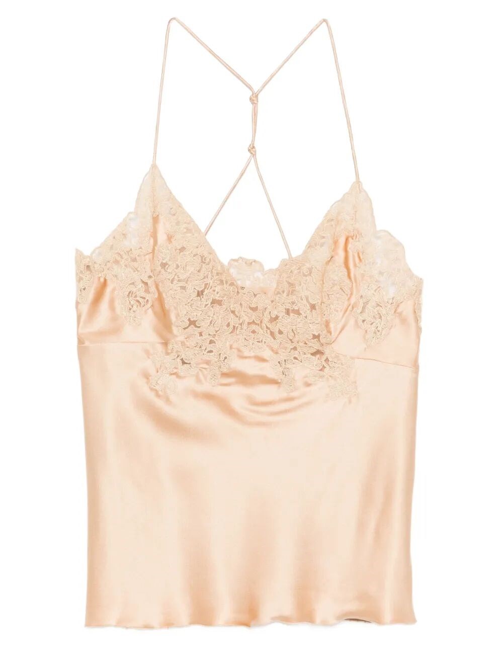Ermanno Scervino Sleeved Top With Lace And Satin In Neutral