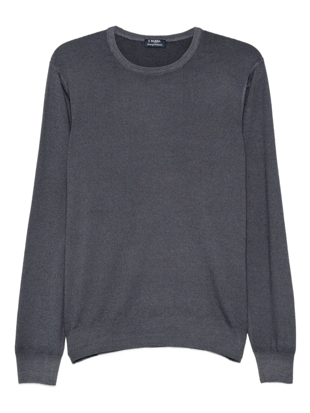 Barba Napoli Crew-neck Wool Sweater In Gray
