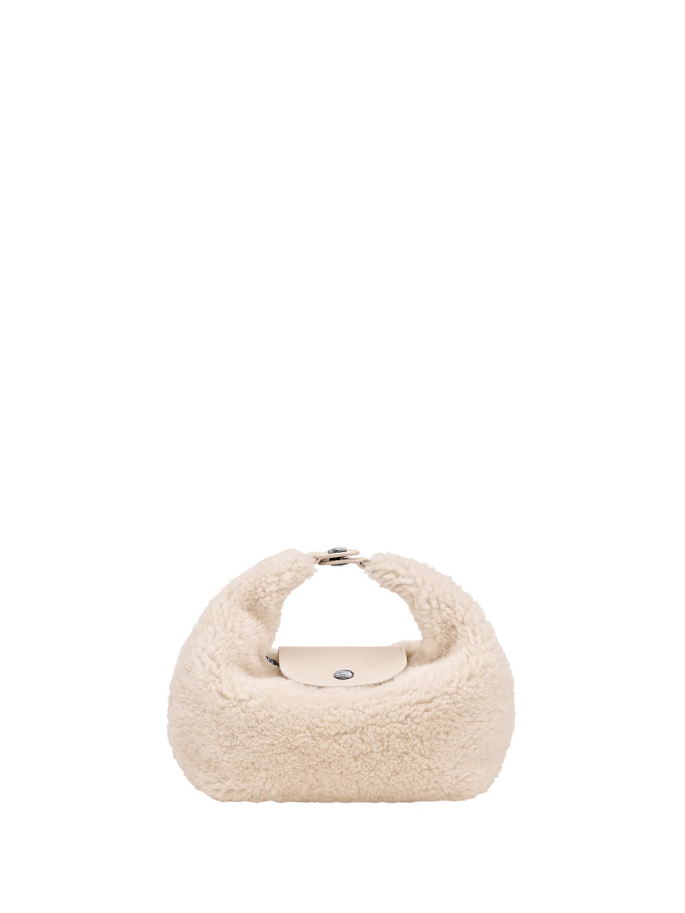 Longchamp `le Pliage Shearling` Extra Small Handbag In Sand