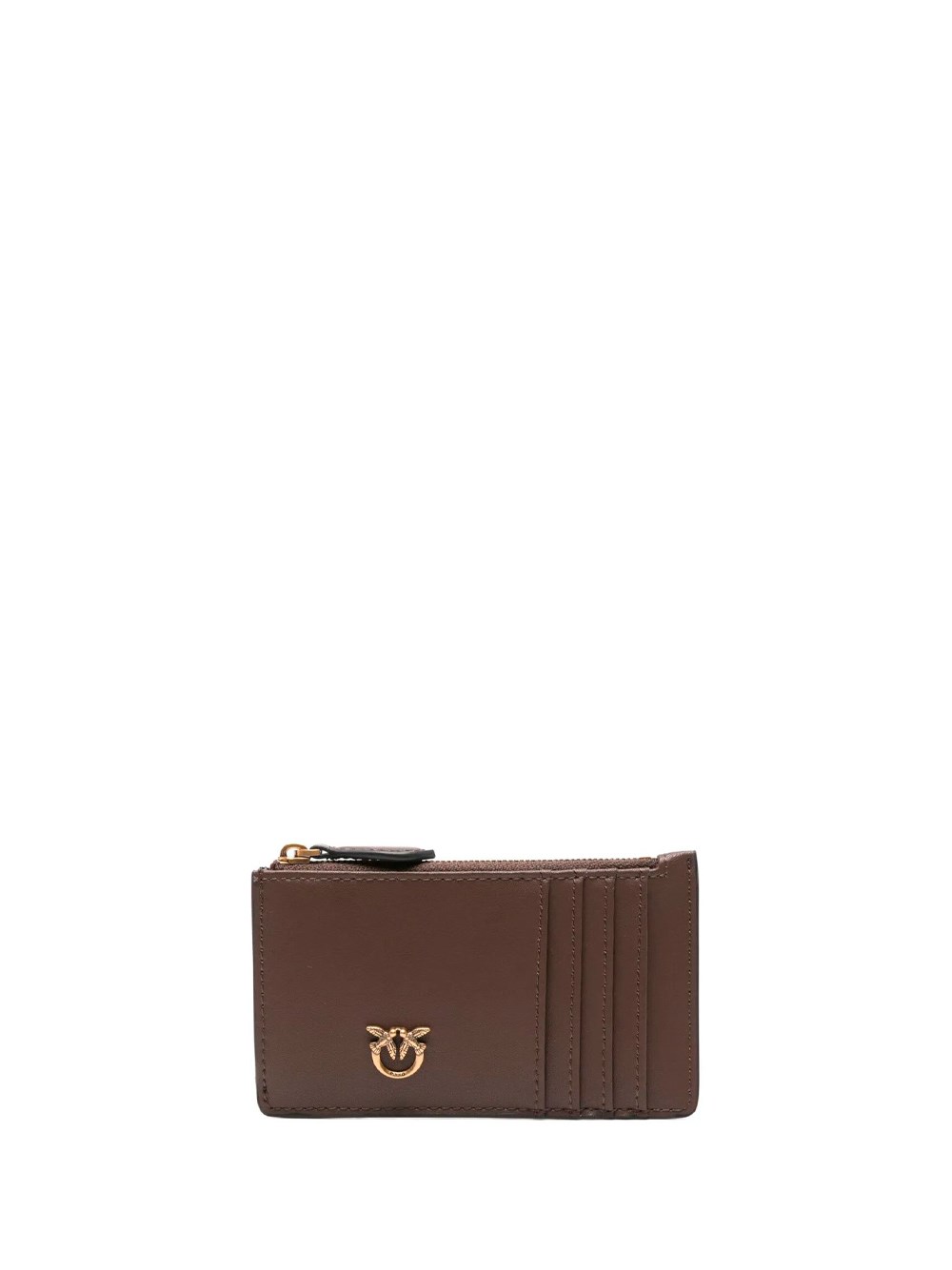 Pinko Zippered Card Holder In Brown
