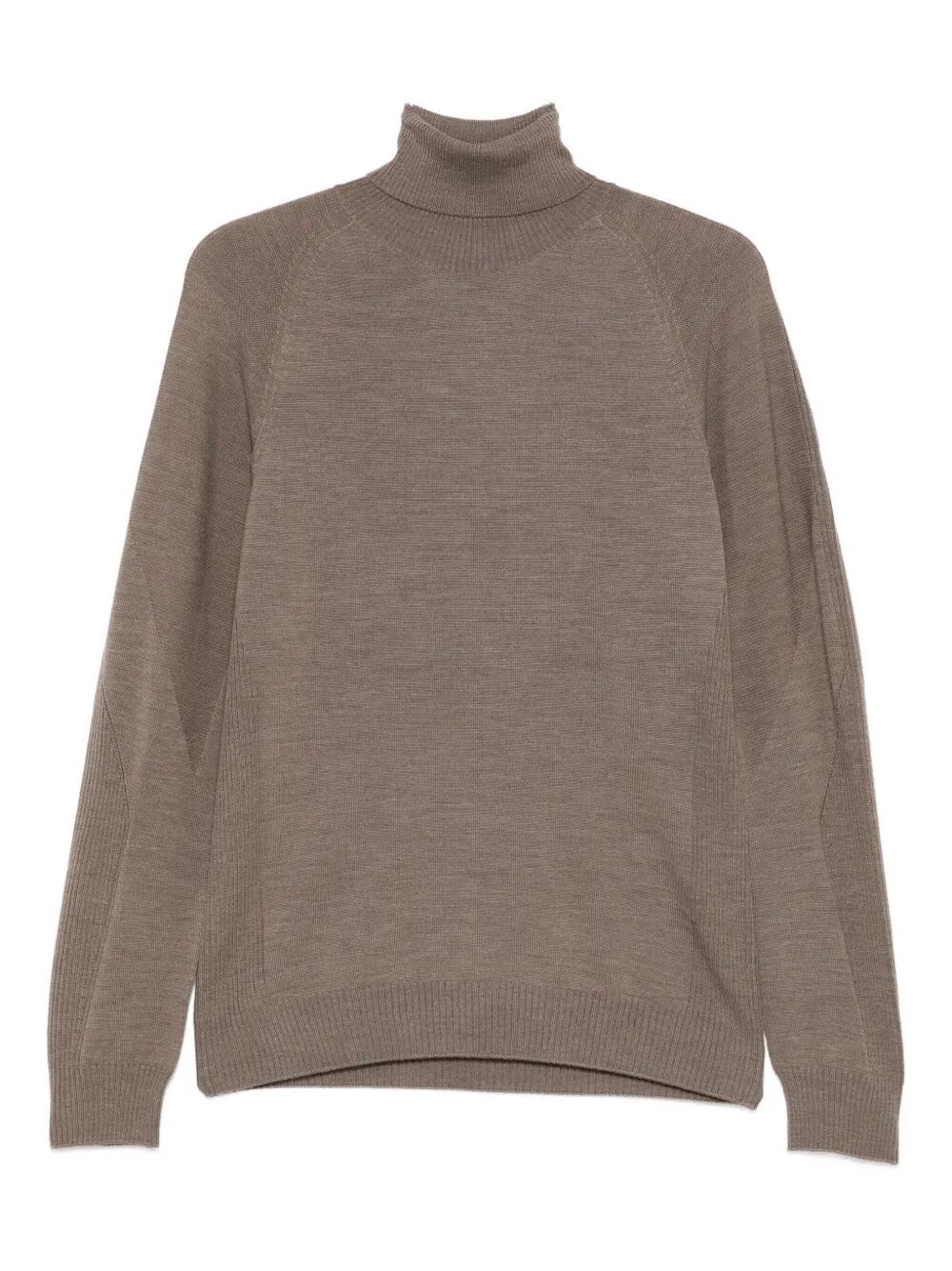 Sease Turtleneck Ribbed-panel Sweater In Brown