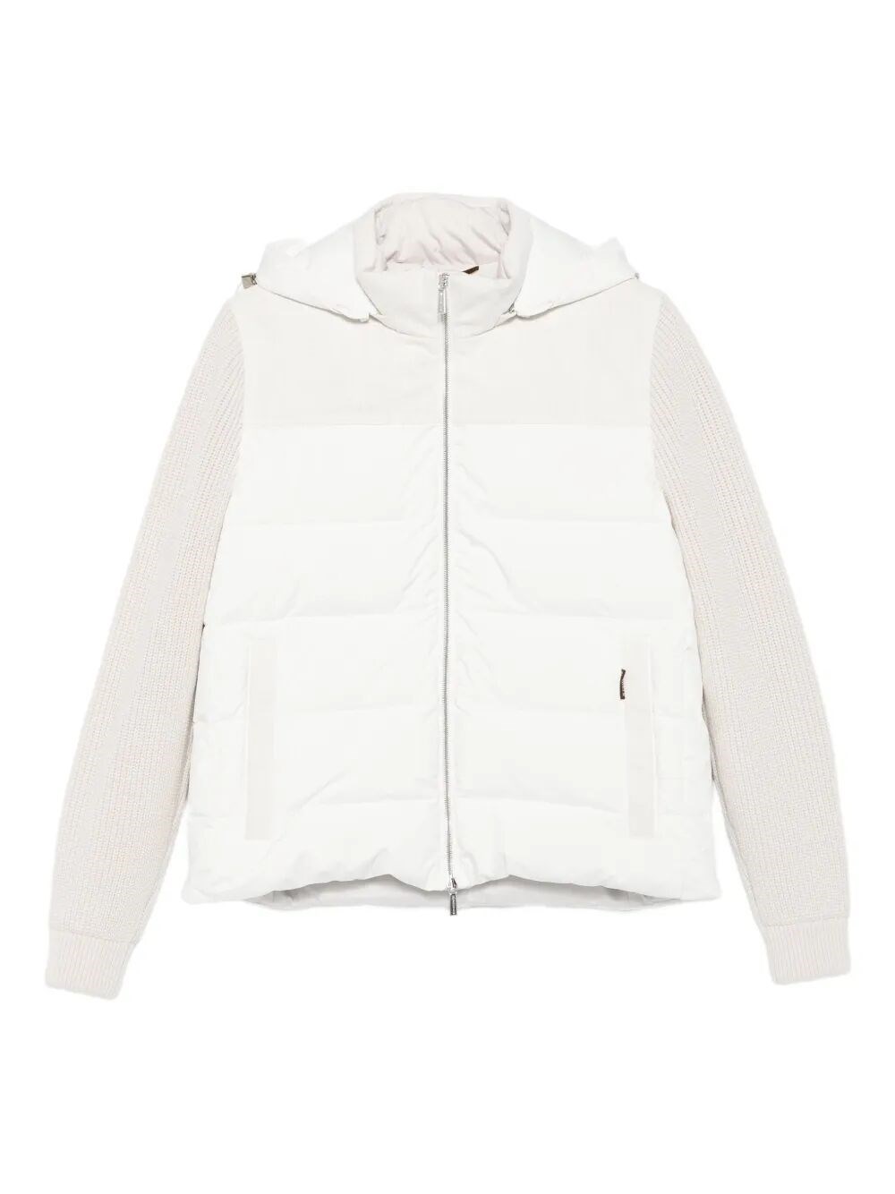 Moorer Quilted Knitted-sleeve Jacket In Multi