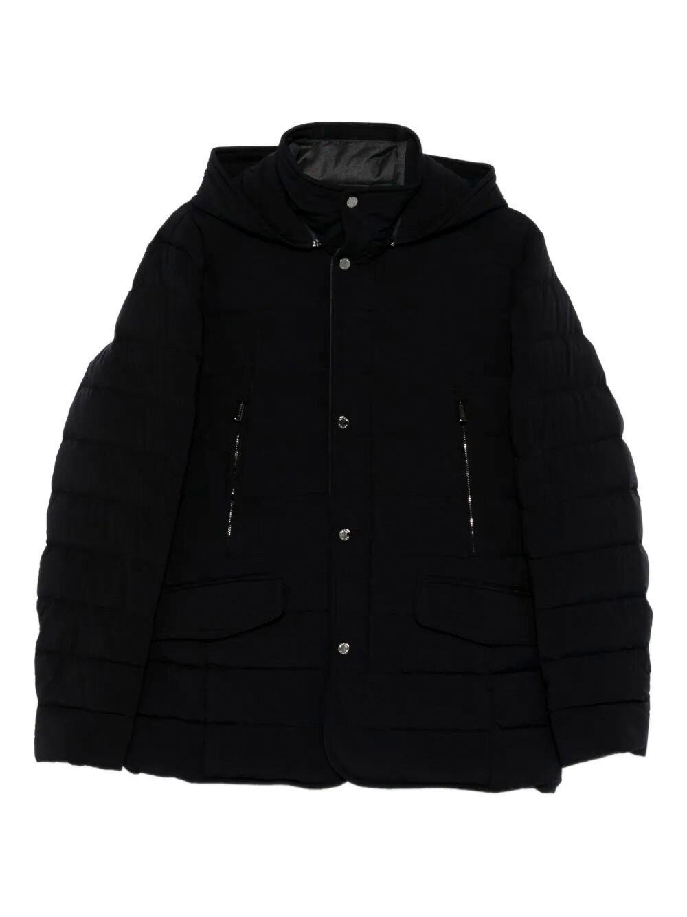 Moorer Buttoned Quilted Padded Jacket In Blue