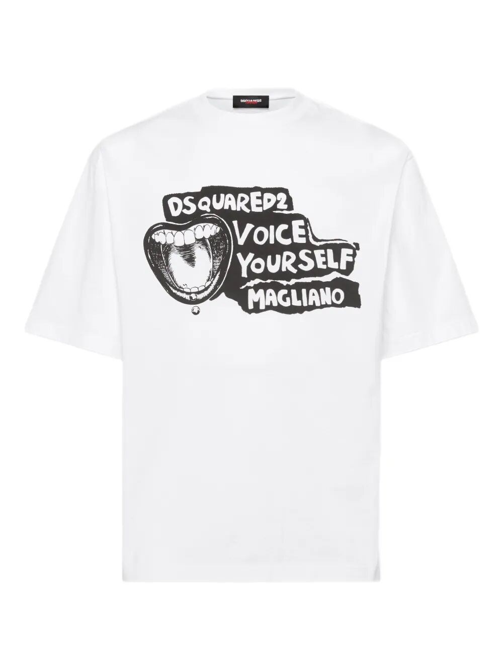 Dsquared2 Cotton T-shirt Collaboration Magliano Graphic Print In White