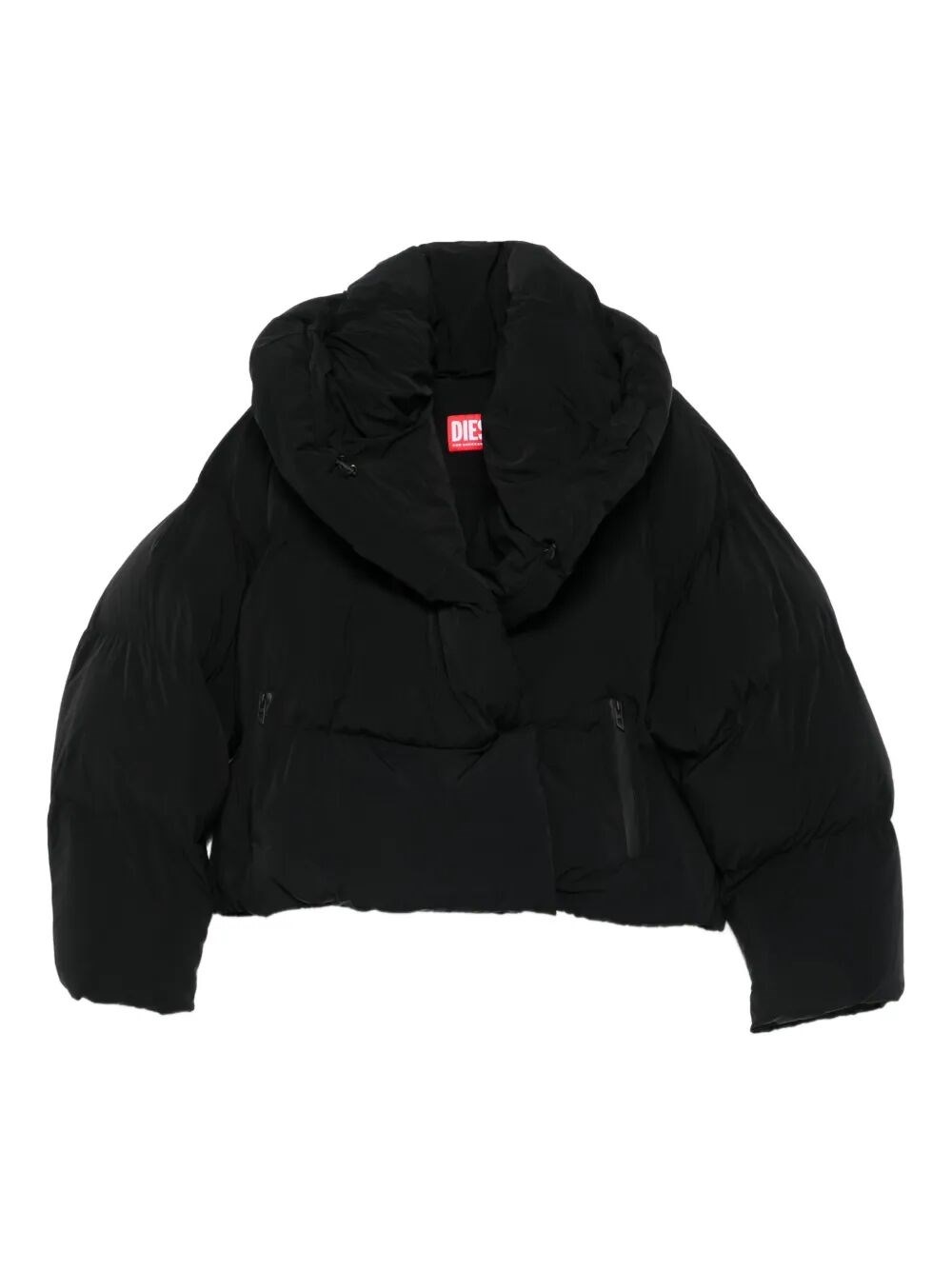 Diesel Quilted High-neck Jacket In Black