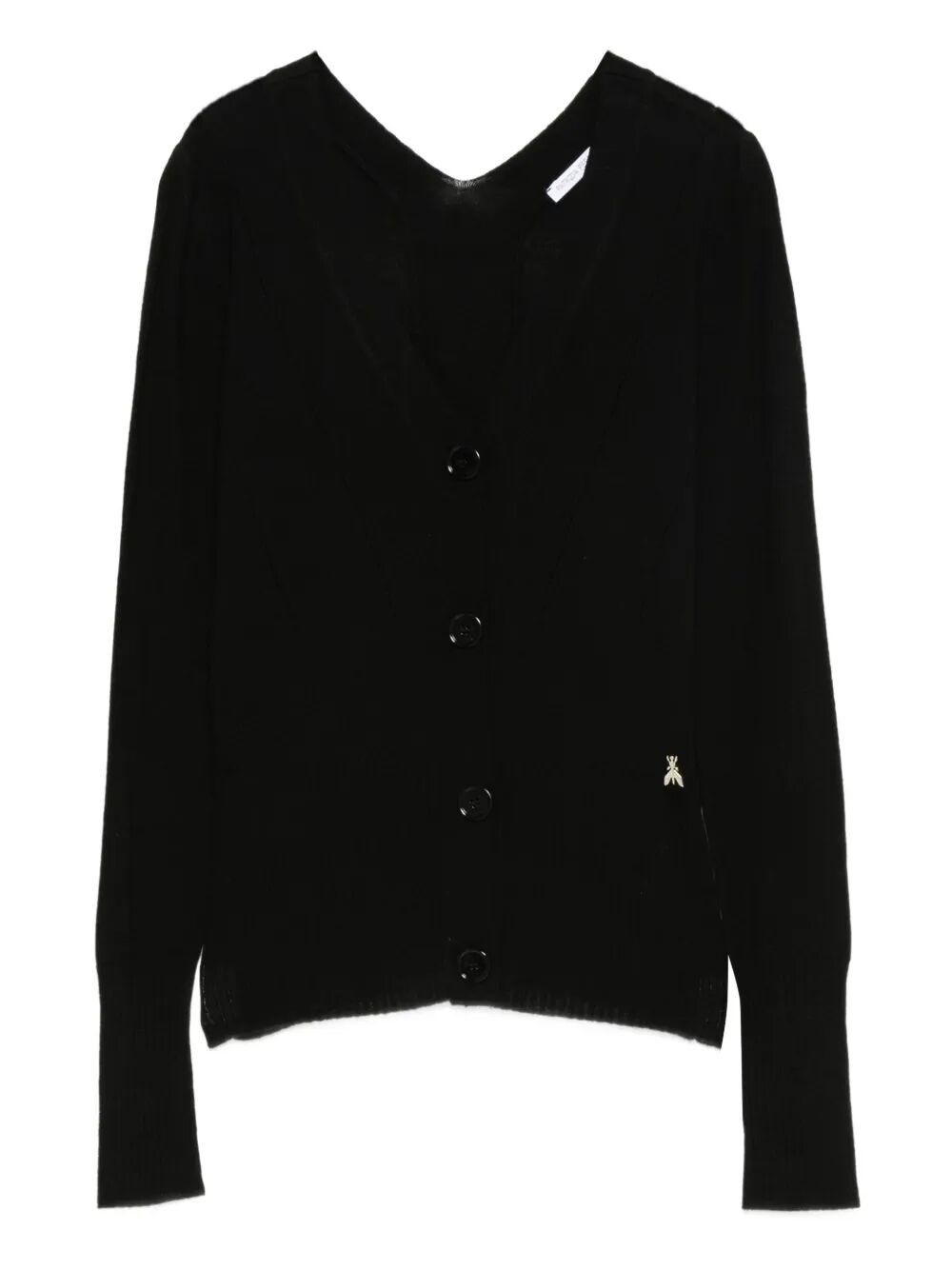 Patrizia Pepe Insect-embellished Button Cardigan In Black