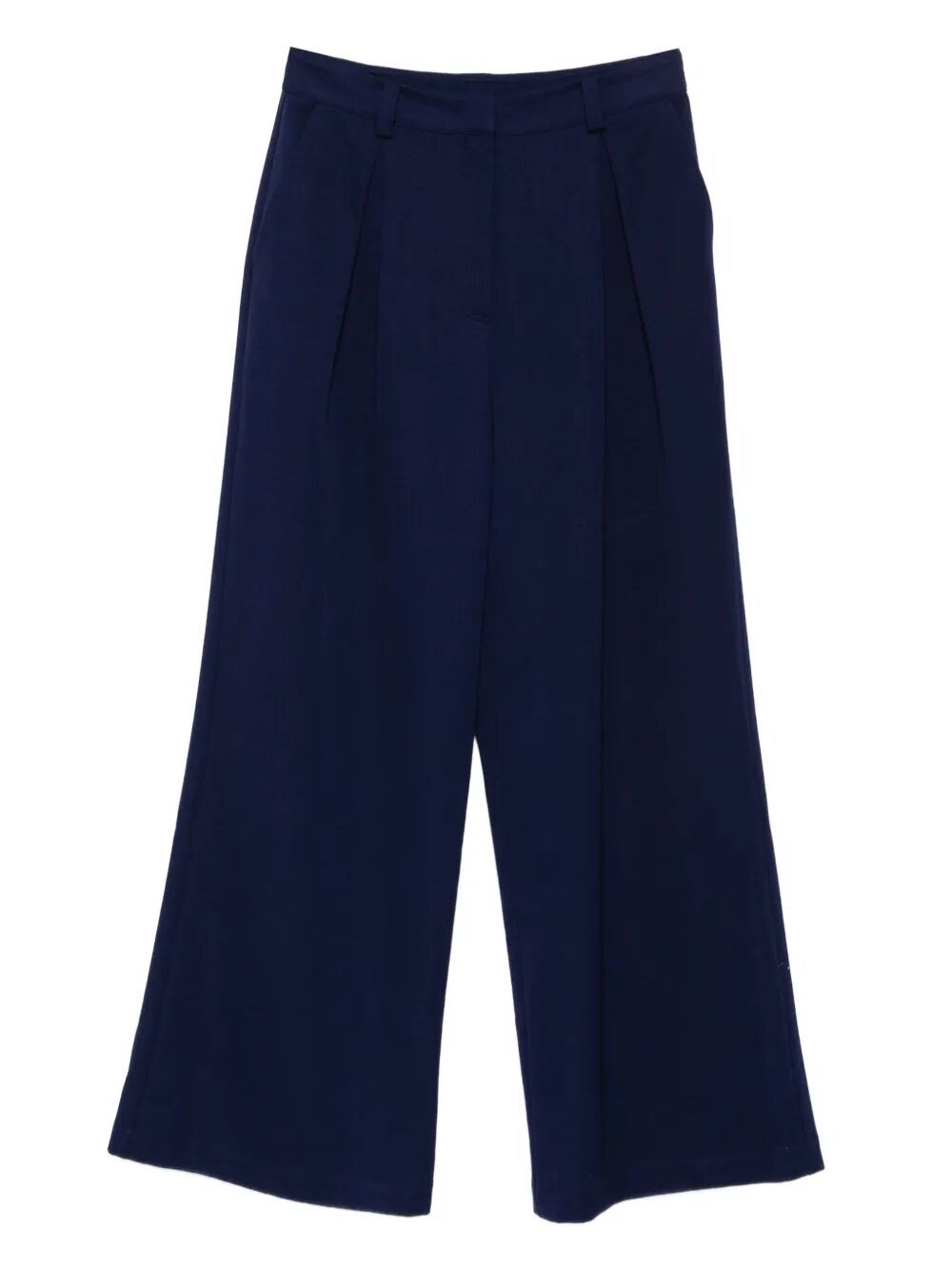 Patrizia Pepe Pleated Wide-leg Trousers In Blue