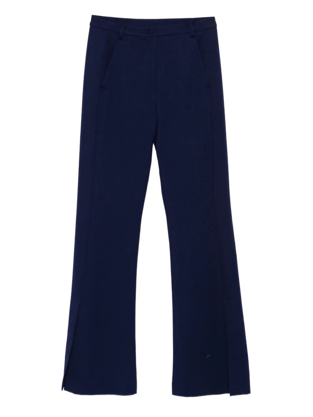 Patrizia Pepe Embroidered Split-hem Trousers In Blue