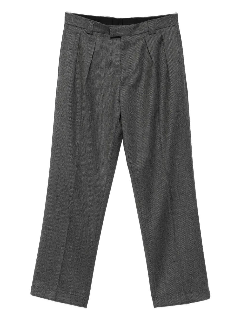 Berwich Pleated Wool Trousers In Gray
