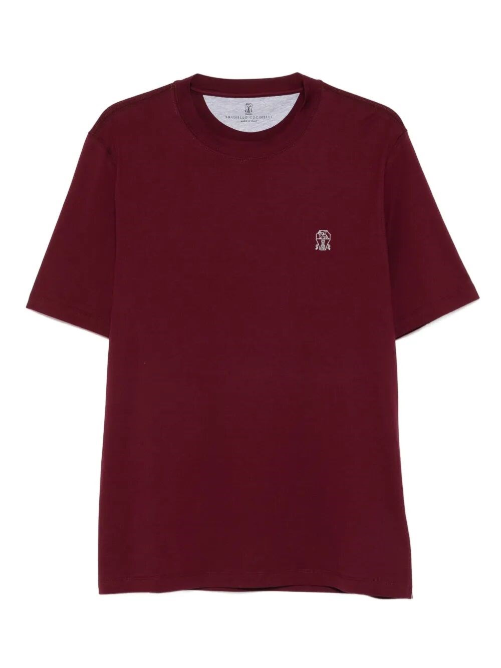 Brunello Cucinelli Men Jersey T-shirt With Logo In Brown
