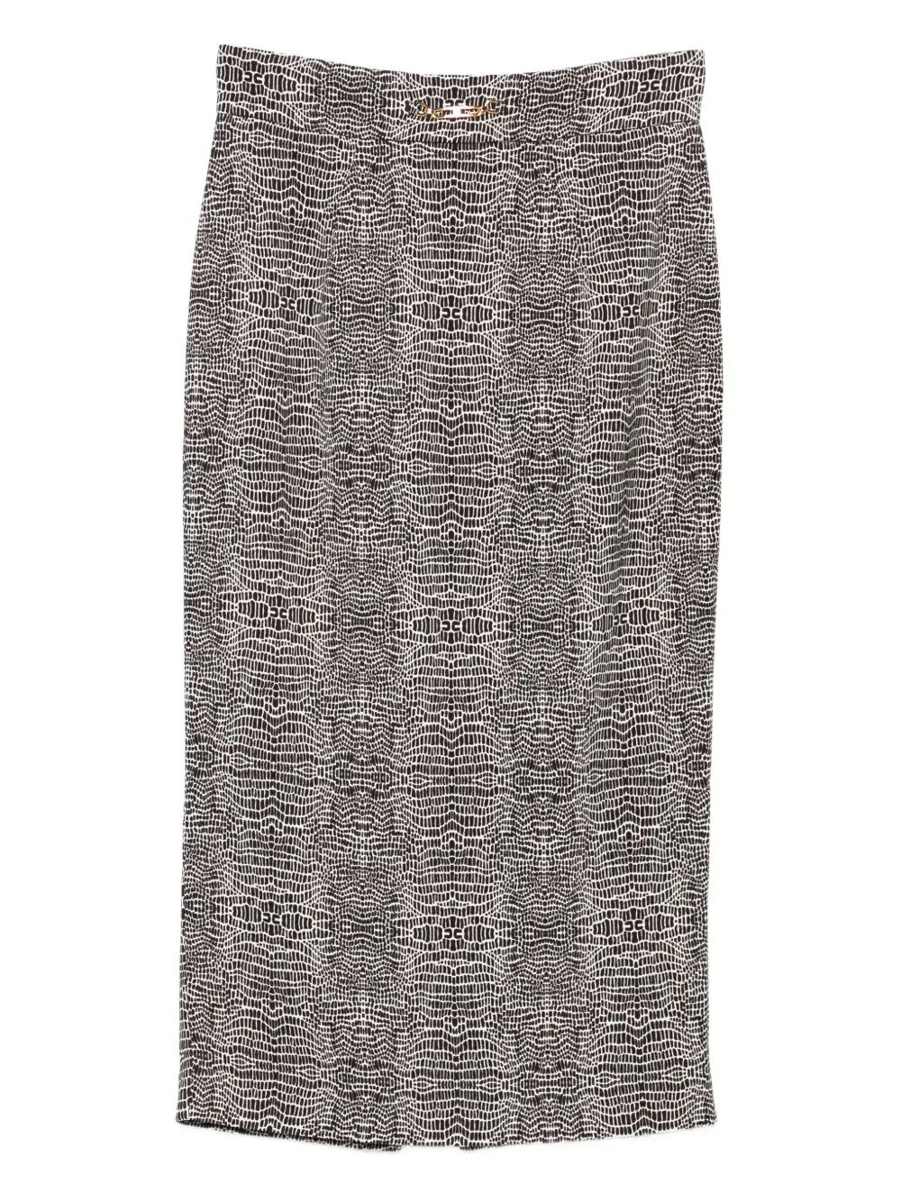 Elisabetta Franchi Python Print Viscose Pencil Skirt Clothing In Animal Print
