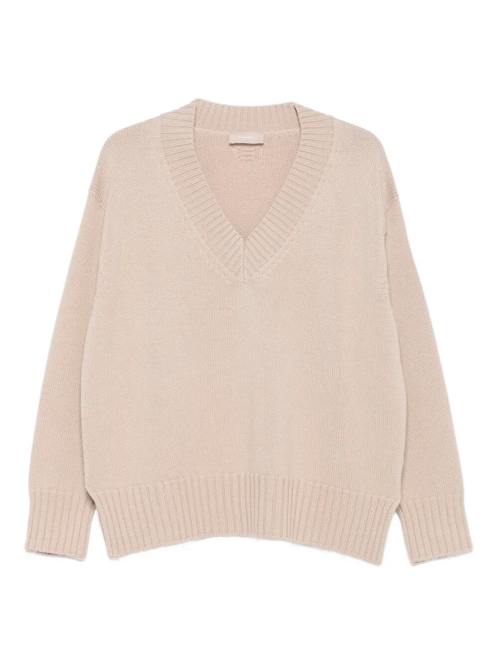 Drumohr Long Sleeve V-neck Sweater In Neutral
