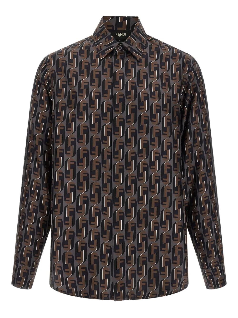 Fendi All-over Print Long Sleeves Shirt In Multi