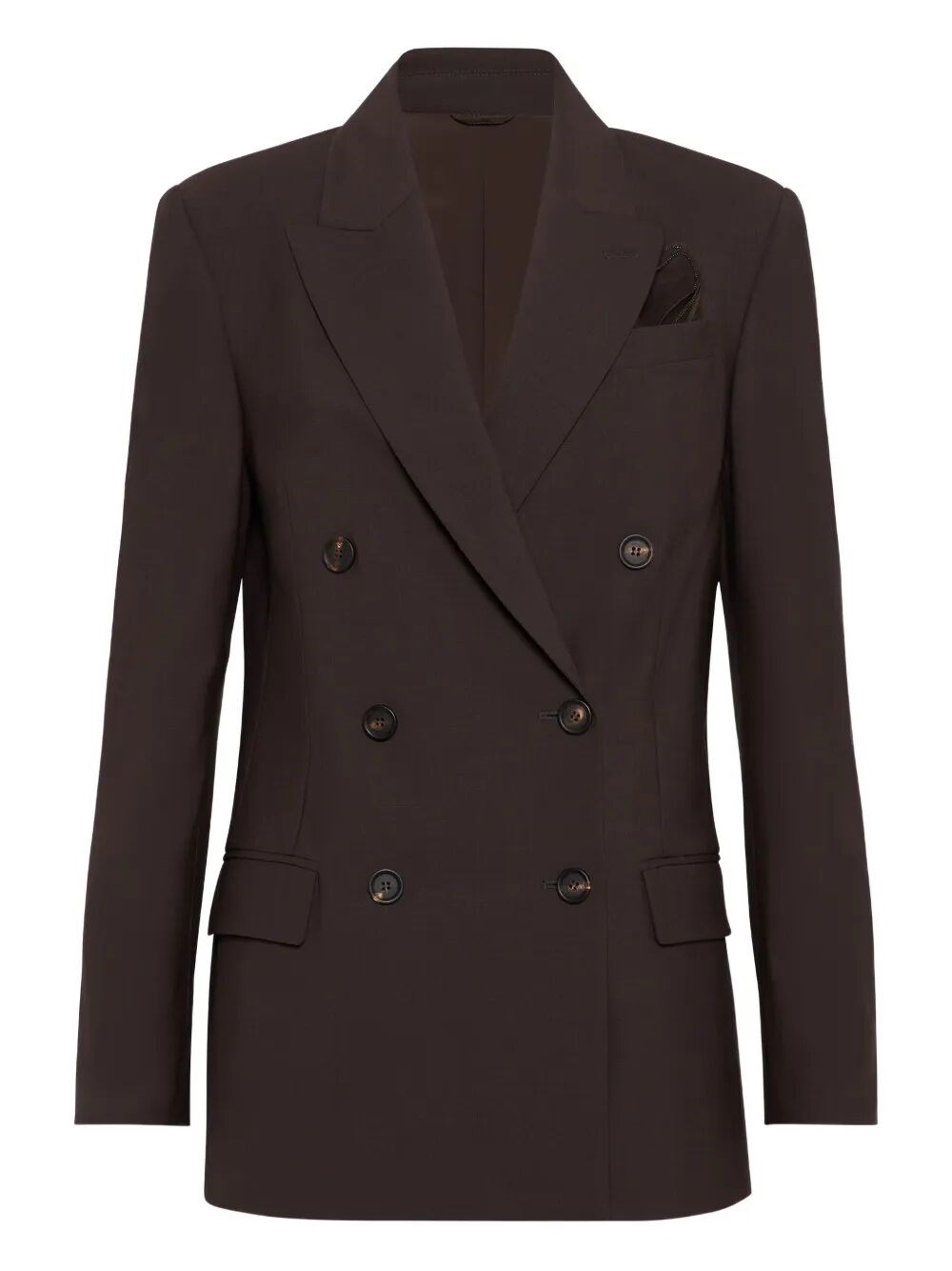 Brunello Cucinelli Blazer With Monili In Brown