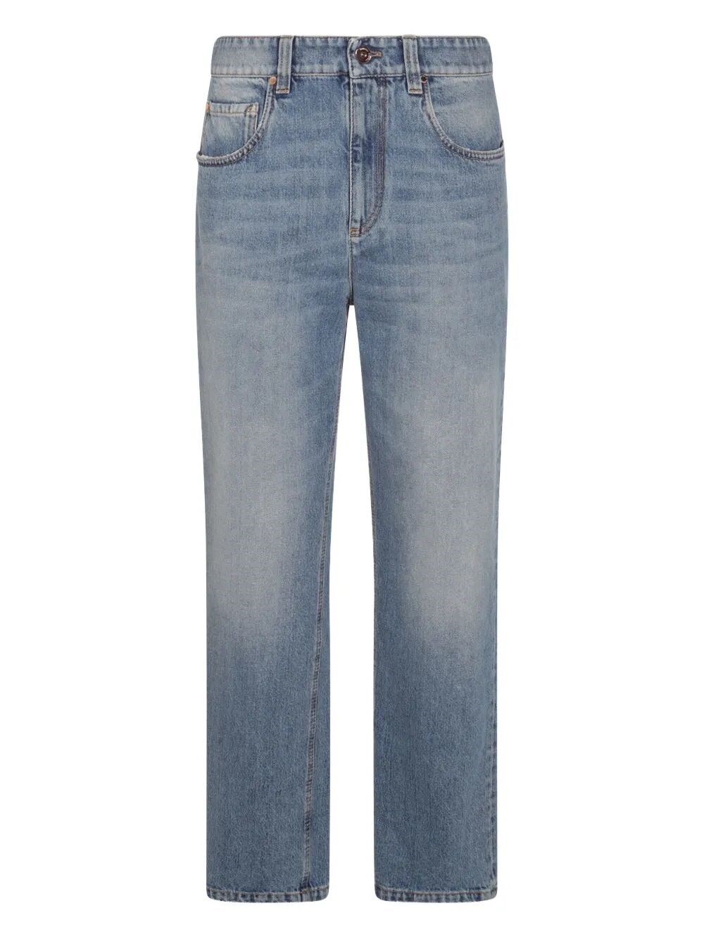 Brunello Cucinelli Blue Cotton Denim Jeans In Blue