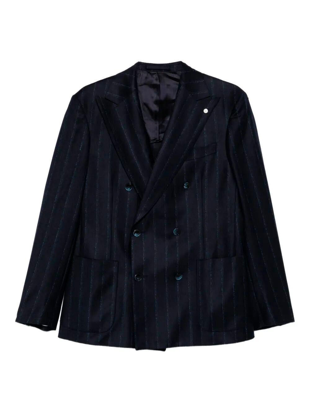 Luigi Bianchi Mantova Pinstripe Double-breasted Suit In Blue
