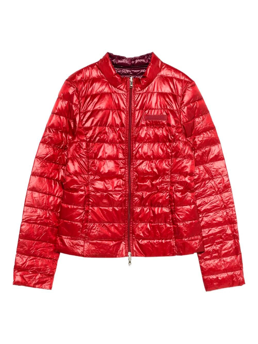 Patrizia Pepe Zip-front Puffer Jacket In Red
