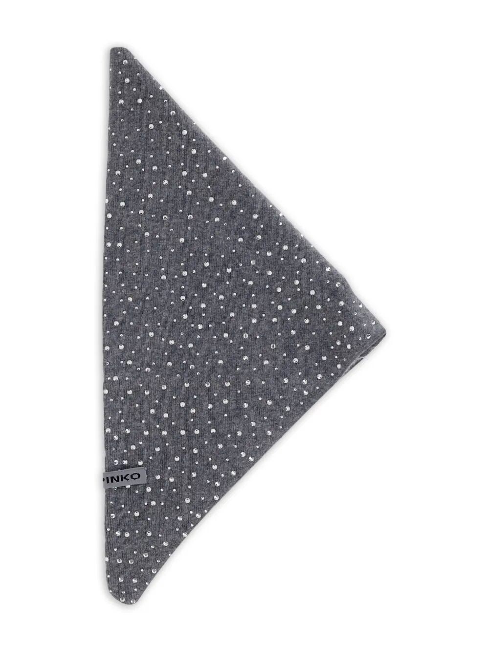 Pinko Svizzera Wool Scarf With Rhinestones In Black