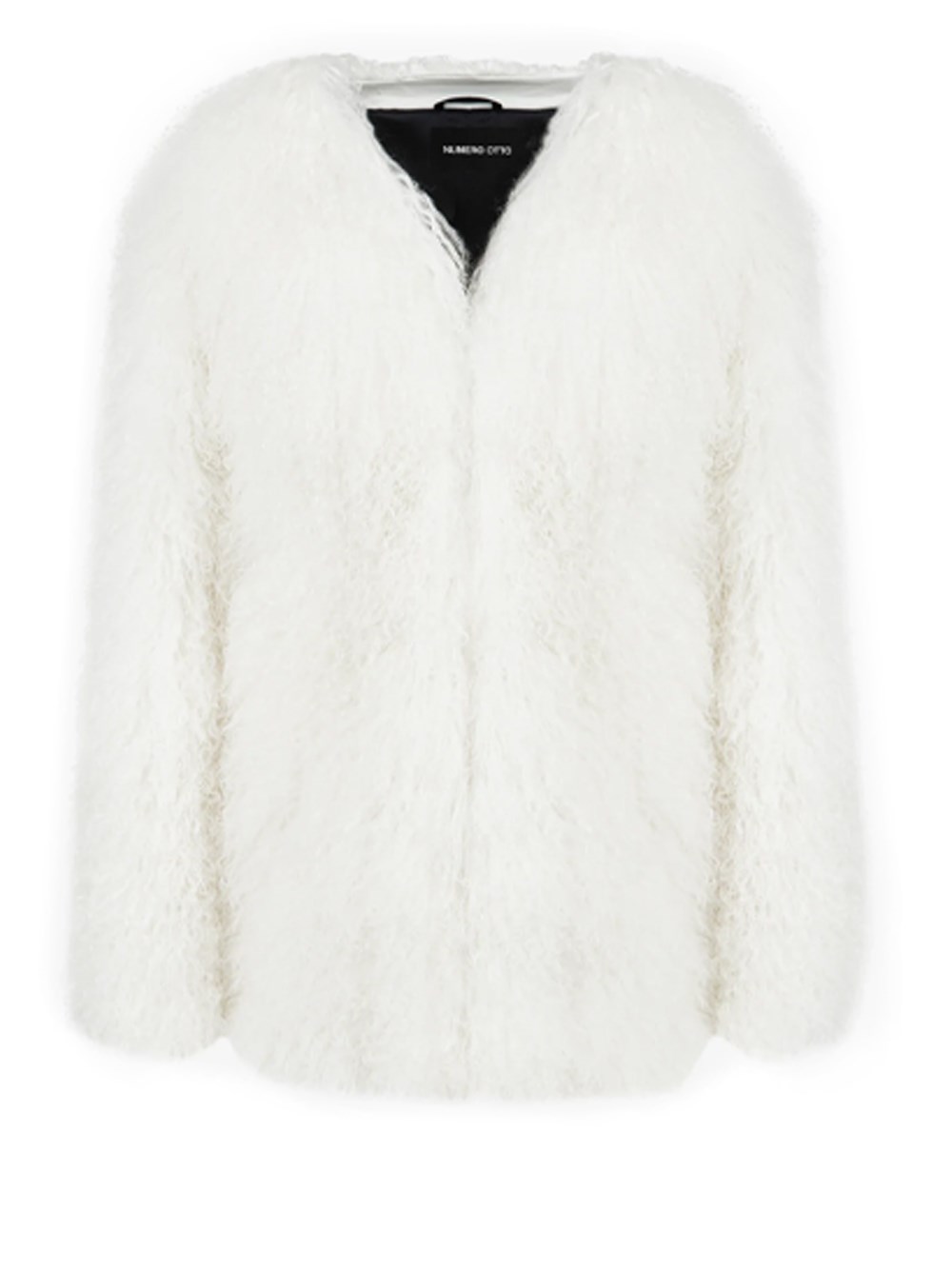 Numero Otto `mongolia` Midi Coat Without Collar In Neutral