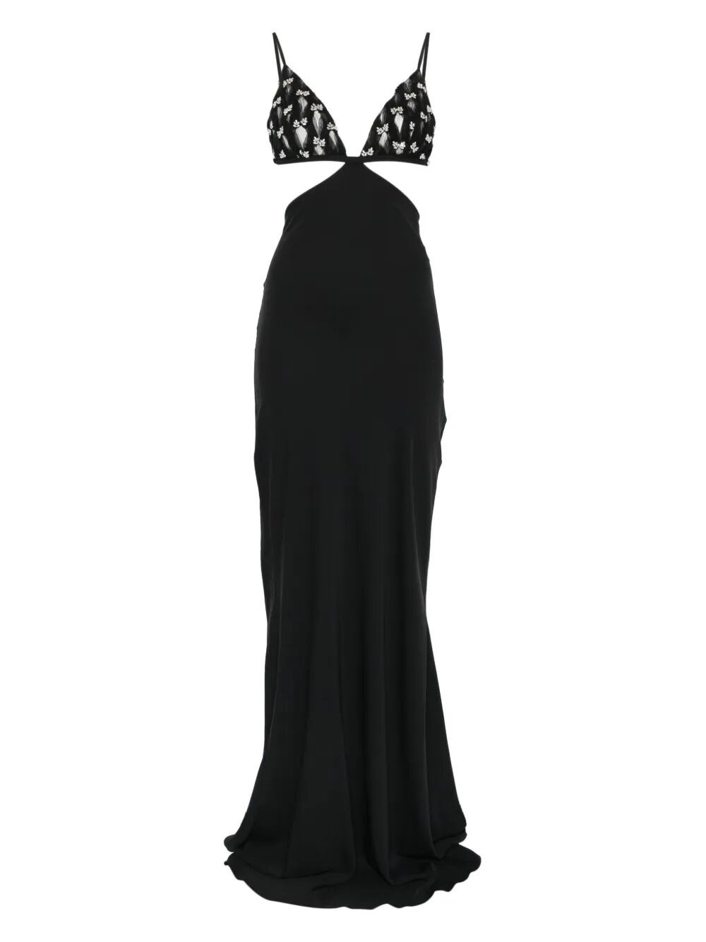 Nissa Embellished Cut-out Maxi Dress In Black