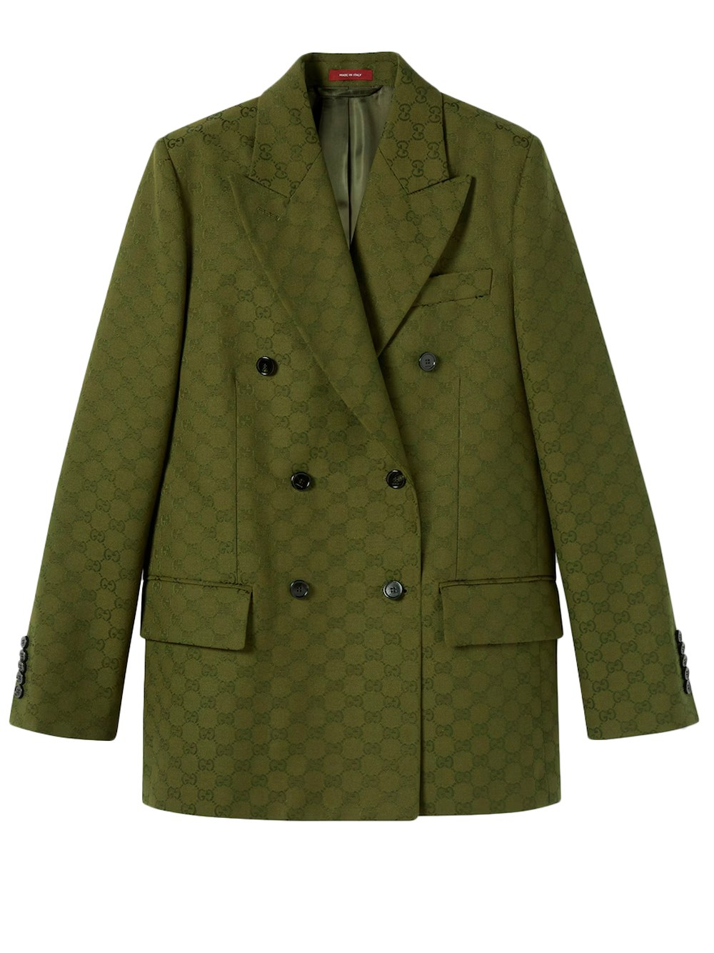 Gucci `gg Canvas` Jacket In Green