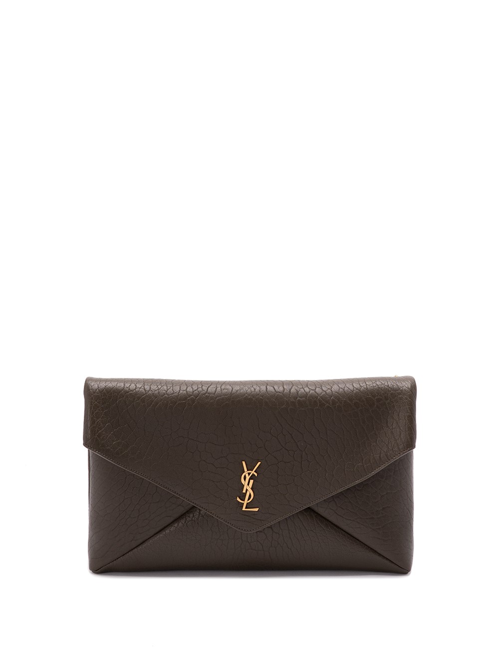 Saint Laurent `envelope` Chain Pouch In Green