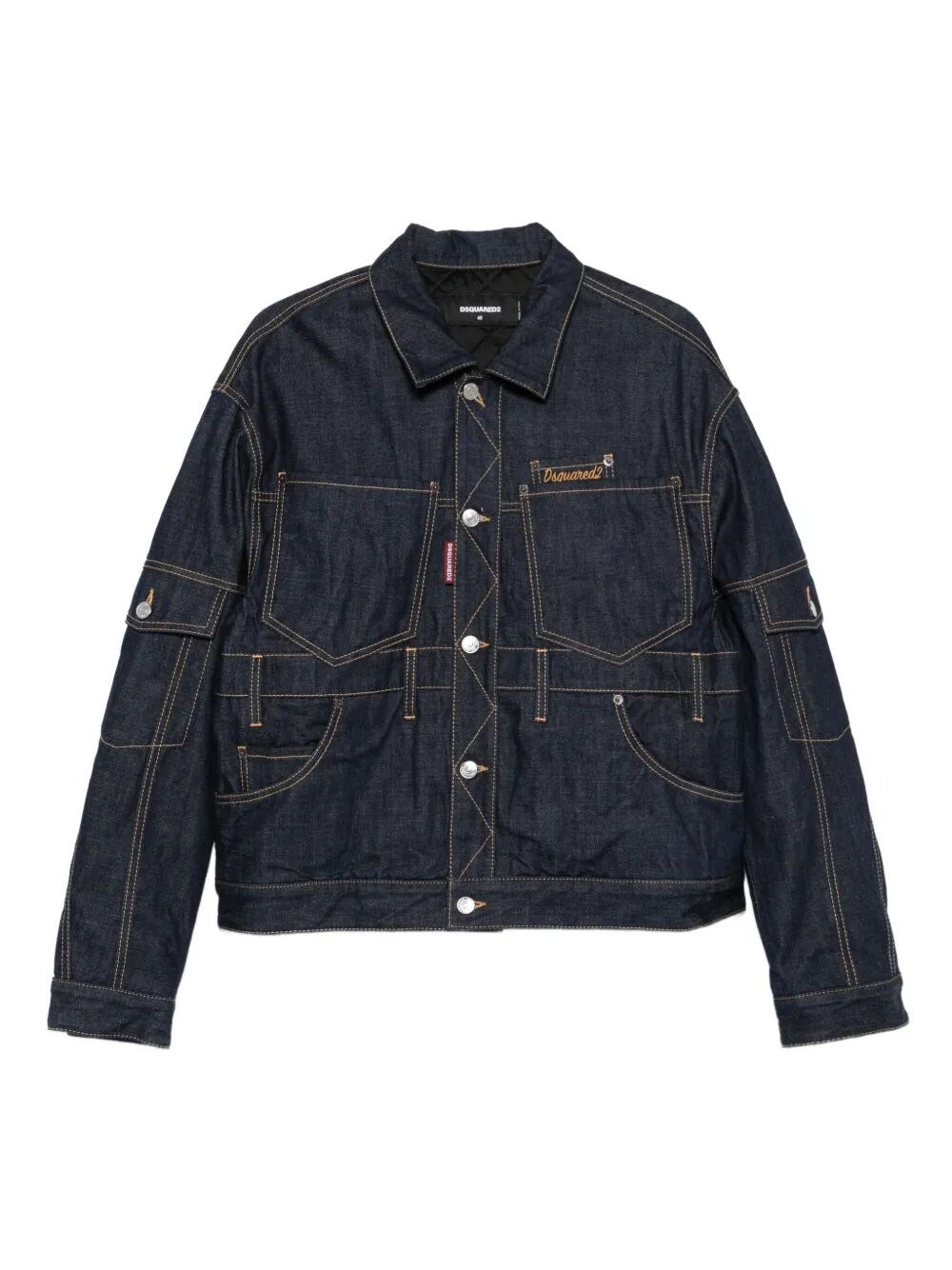 Dsquared2 Multi-pocket Panelled Denim Jacket In Blue