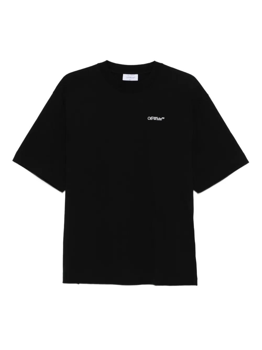 Off-white Graphic Print Short Sleeve Crew Neck T-shirt In Black