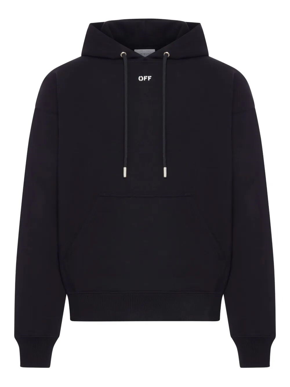 Off-white Hooded Sweatshirt Featuring Graphic Print In Black