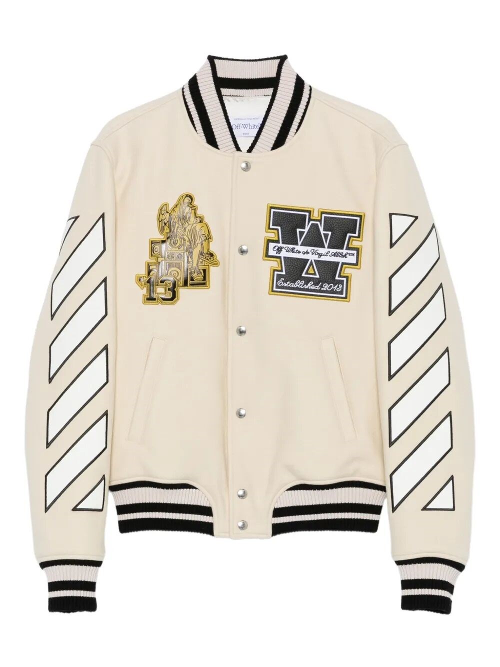 Off-white Patch-appliqué Varsity Jacket In Multi