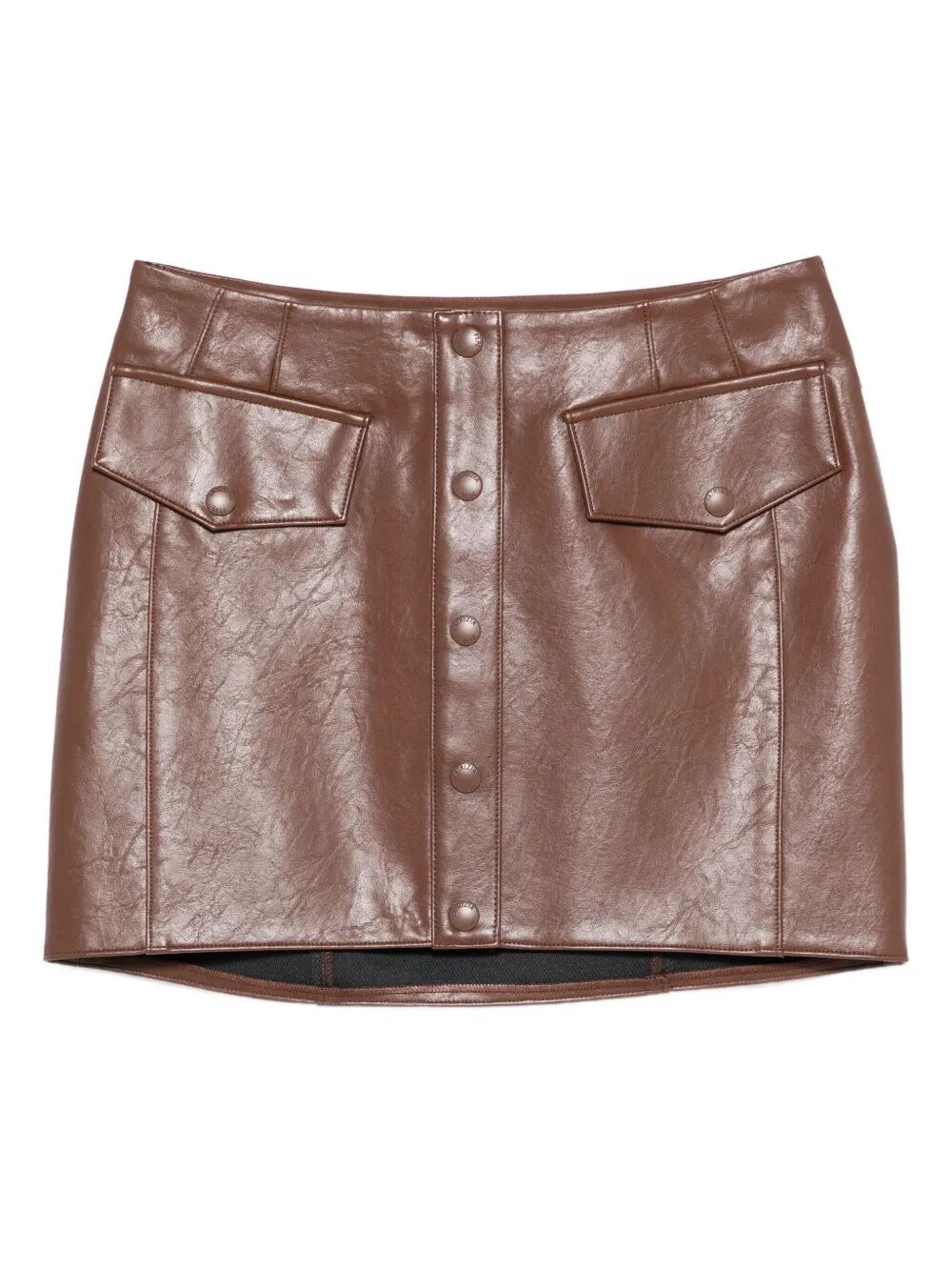 Patrizia Pepe Button-fastening Mini Skirt In Brown