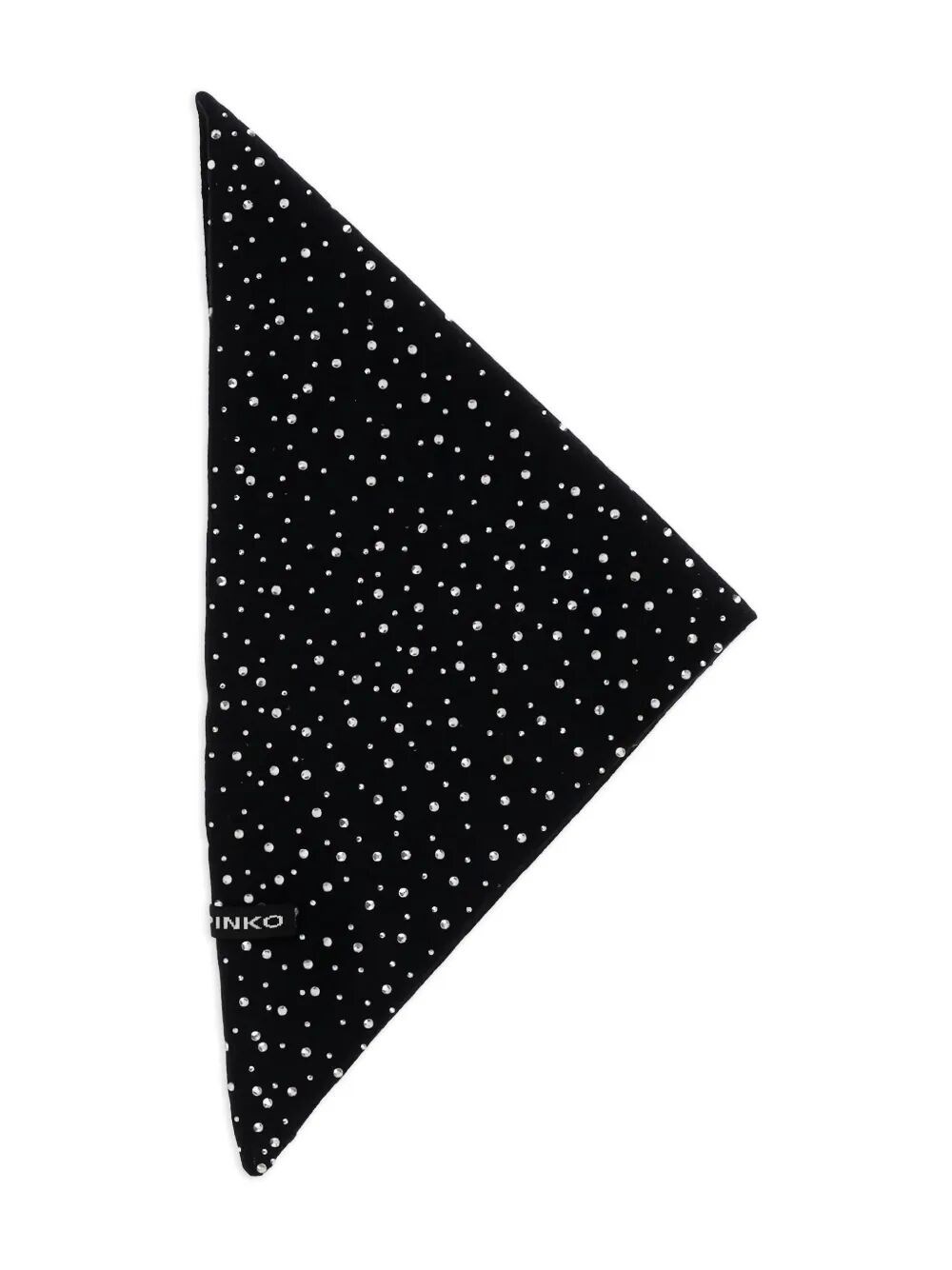 Pinko Svizzera Wool Scarf With Rhinestones In Black