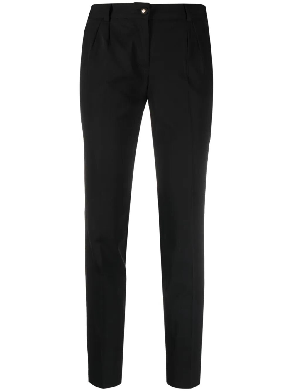 Dolce & Gabbana Slim-fit Black Wool Trousers In Black