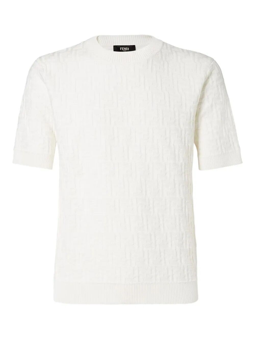 Fendi White Ff Cotton Jumper In White