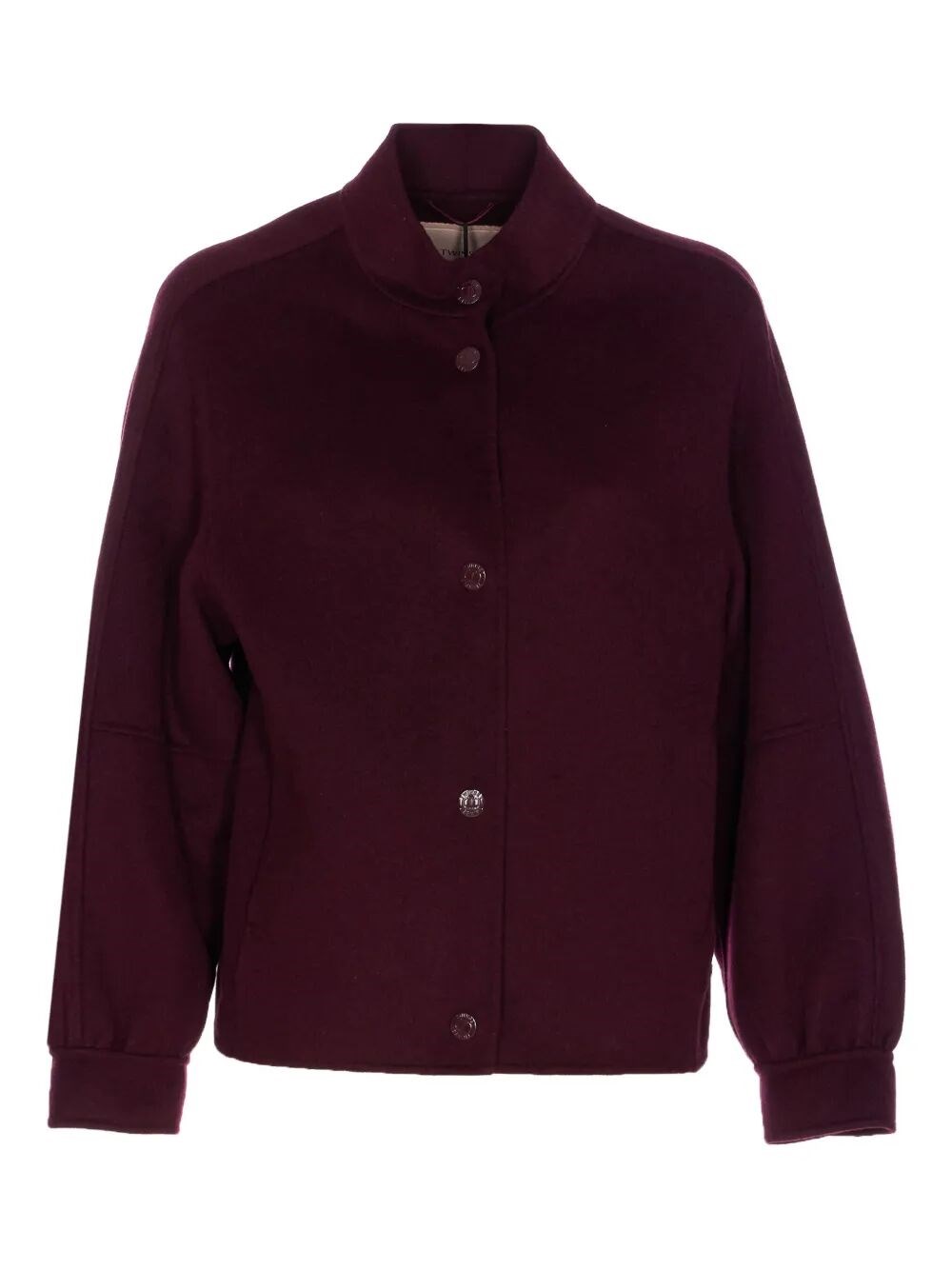 Twinset Double-faced Bomber Jacket With High Collar In Purple