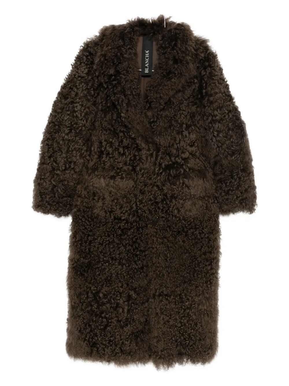 Blancha `tigrados` Shearling Coat In Brown