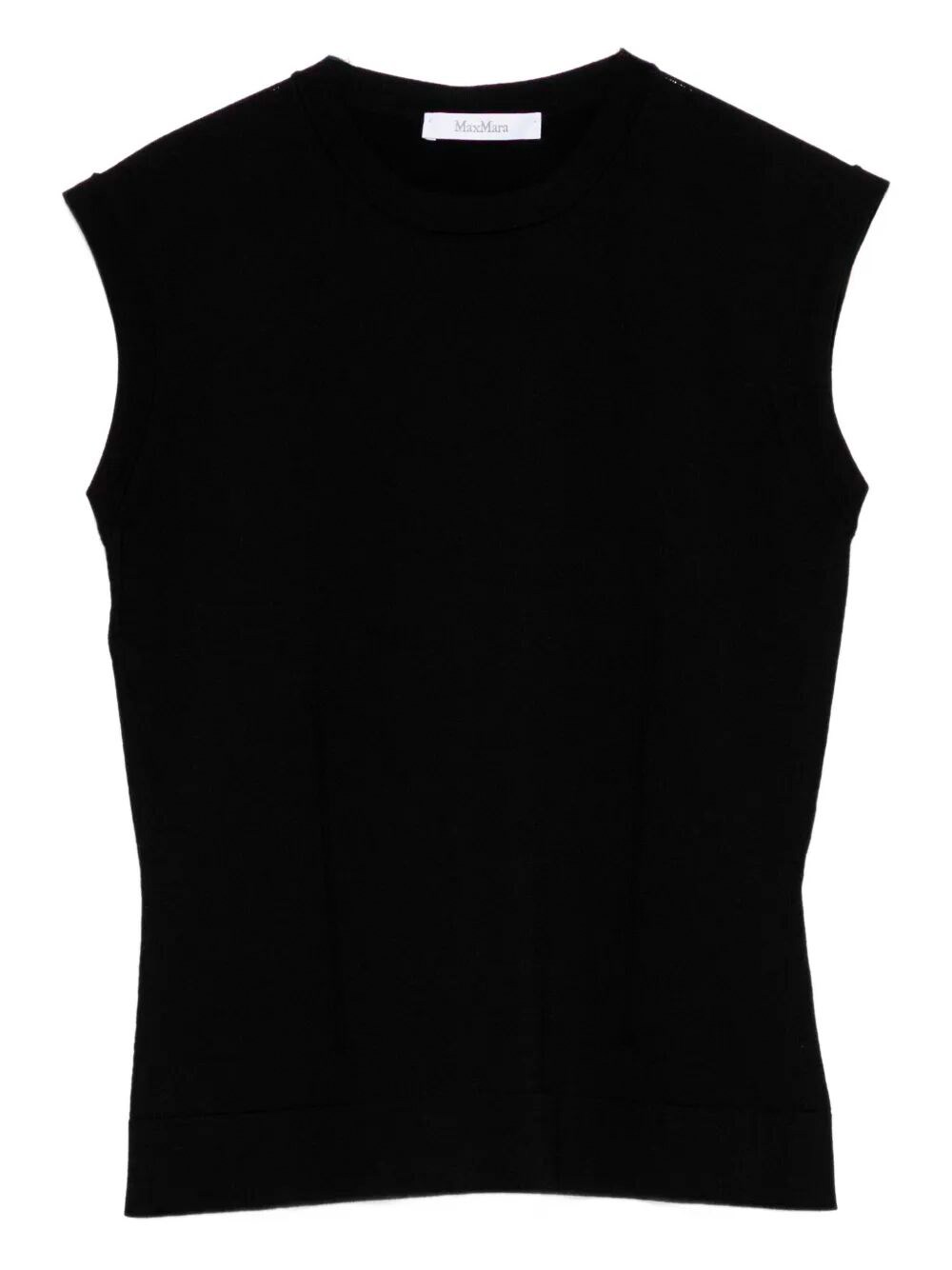 Max Mara Crew Neck Vest In Black