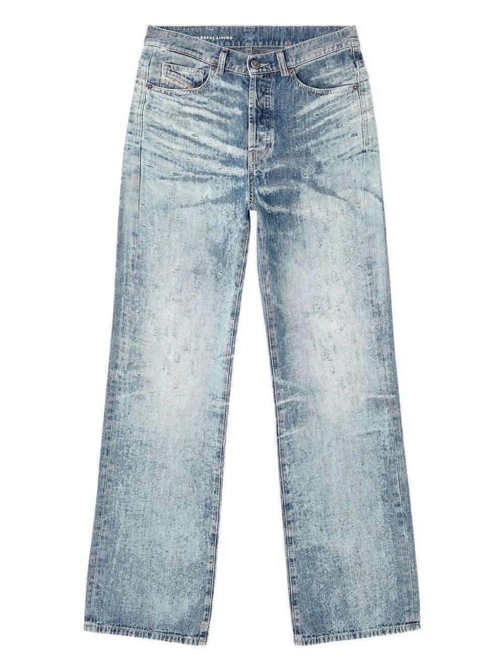 Diesel 1971 D-sent Jeans With Distressed Effect In Blue